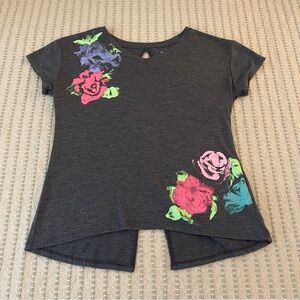 Floral Graphic Kids T-Shirt  - Gray - Old Navy Active - Go - Dry - Size: XL 14